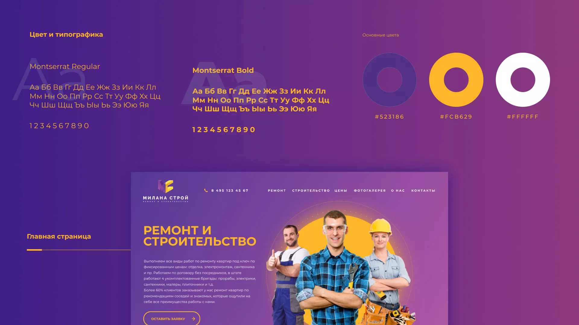 Разработка сайта строительной компании «Милана-Строй» в Аниве