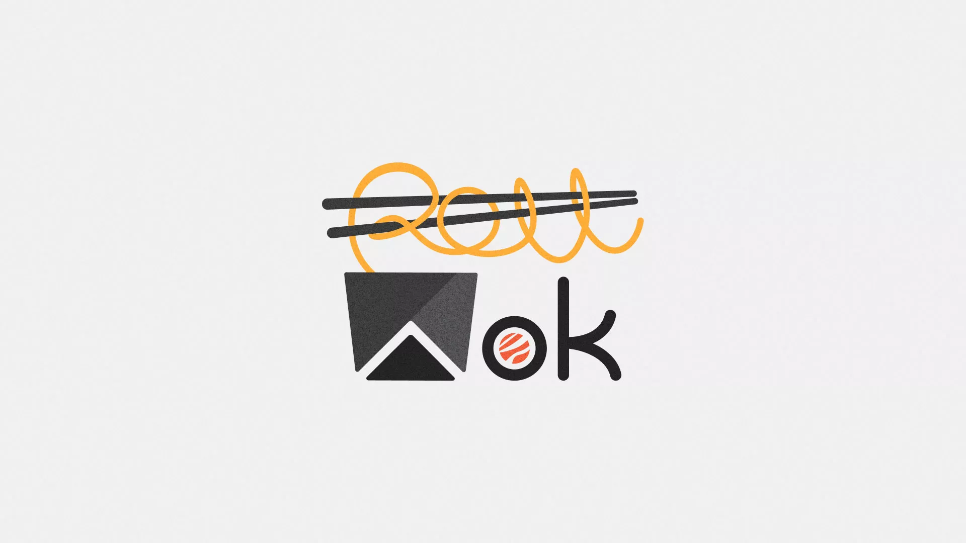 Разработка логотипа суши-бара «Roll Wok Club» в Аниве