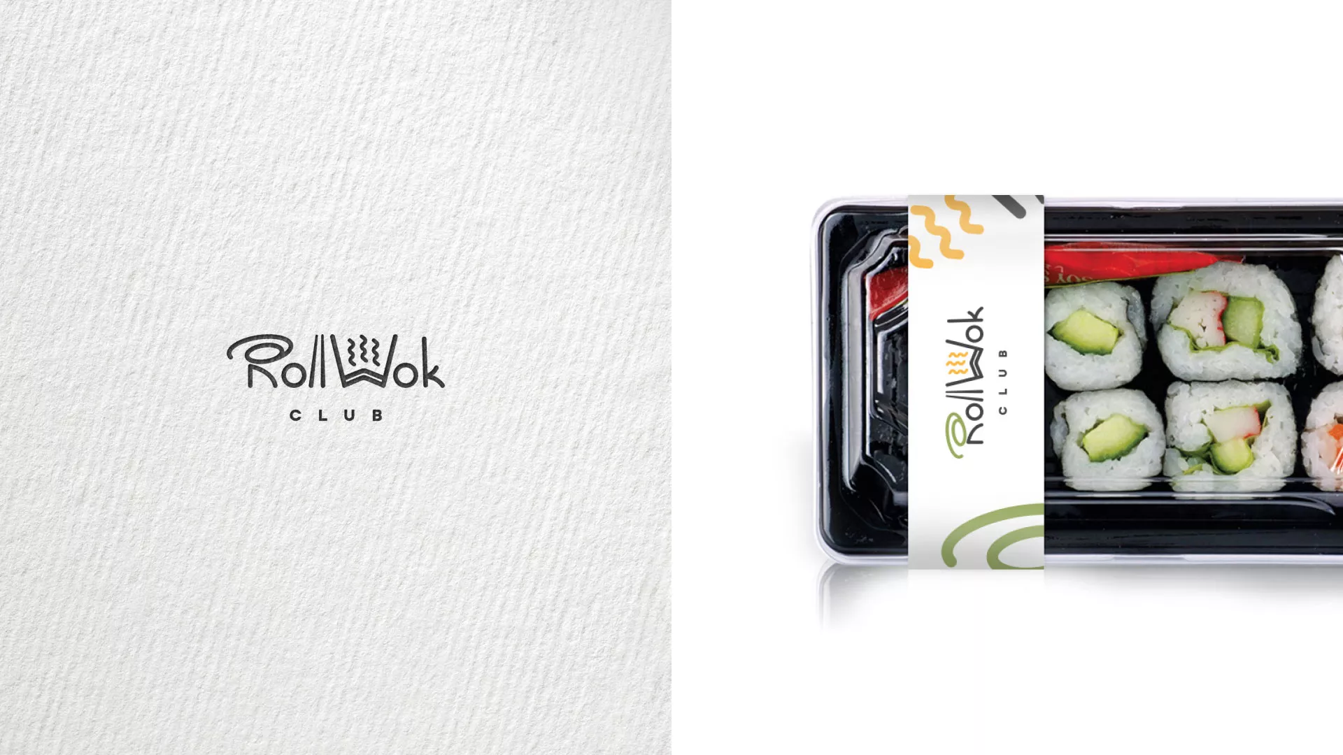 Разработка логотипа и фирменного стиля суши-бара «Roll Wok Club» в Аниве