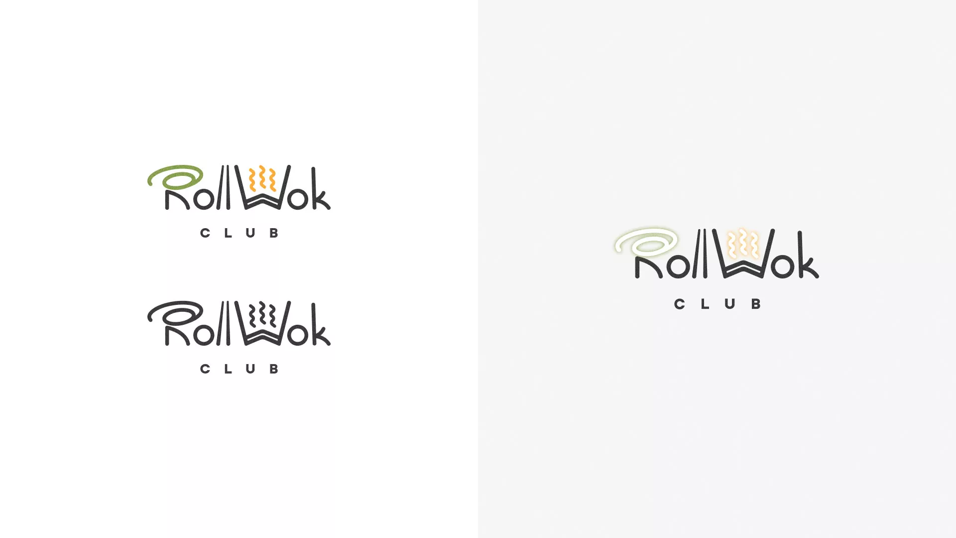 Разработка логотипа и фирменного стиля суши-бара «Roll Wok Club» в Аниве
