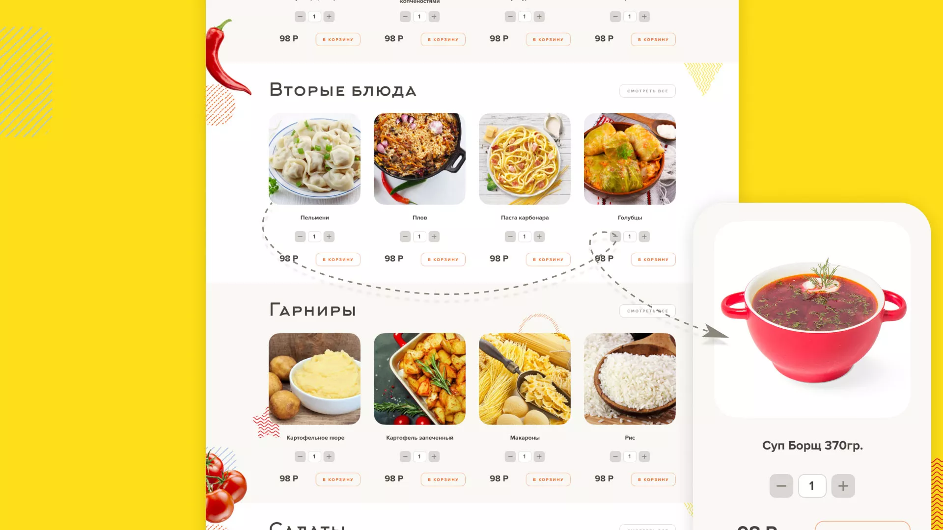 Разработка сайта кафе-столовой «Суп-Мясо-Салат» в Аниве